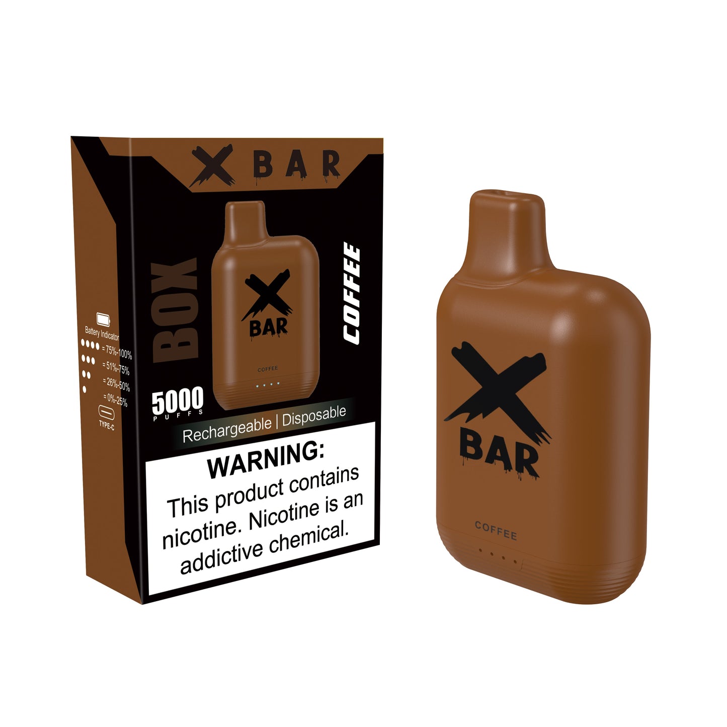  Coffee Flavored X Bar Vape (6pcs)