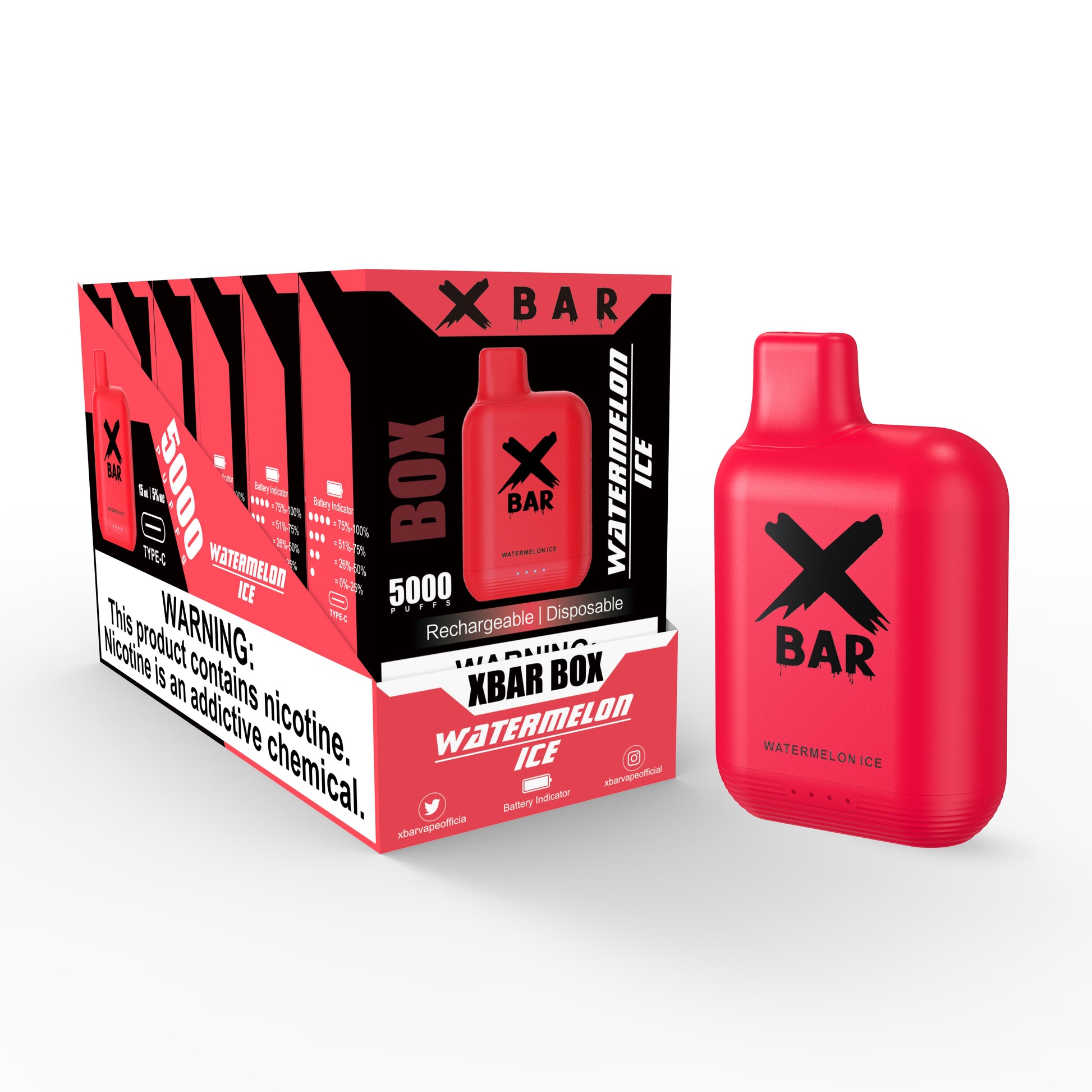 Watermelon Ice Box (6pcs) | X-Bar Vapes